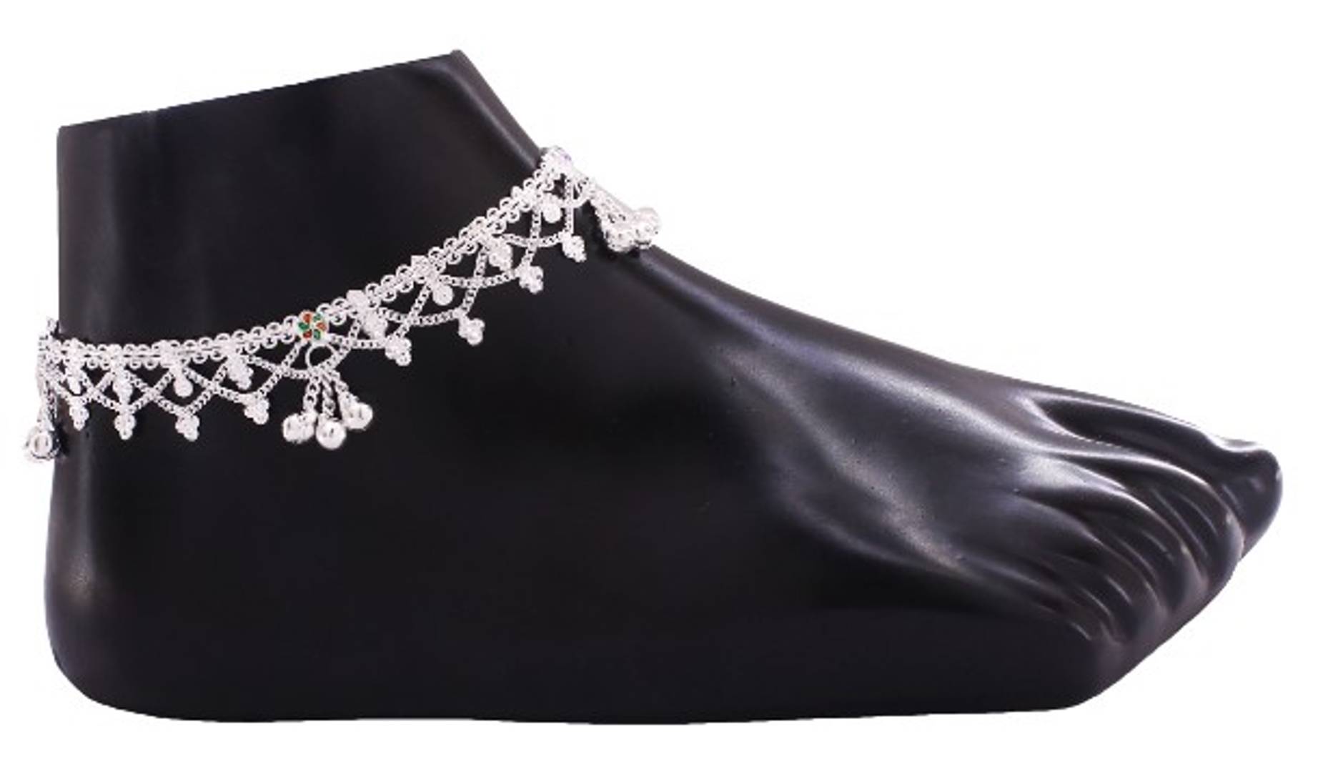 Silver Plated Designer Traditional Anklets